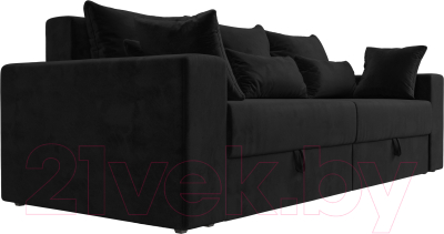 Диван Лига Диванов Майами 128 (велюр черный)