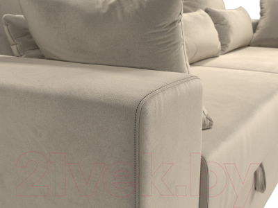 Диван Лига Диванов Майами 128 (микровельвет бежевый)