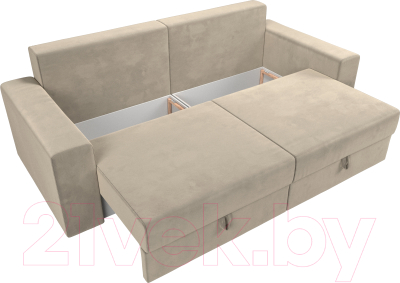 Диван Лига Диванов Майами 128 (микровельвет бежевый)