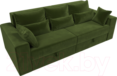 Диван Лига Диванов Майами 128 (микровельвет зеленый)