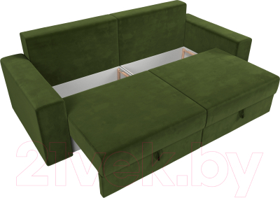 Диван Лига Диванов Майами 128 (микровельвет зеленый)