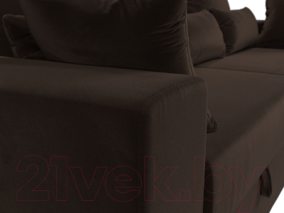 Диван Лига Диванов Майами 128 (микровельвет коричневый)