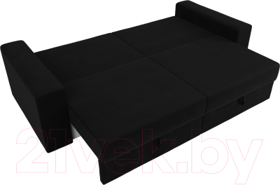 Диван Лига Диванов Майами 128 (микровельвет черный)