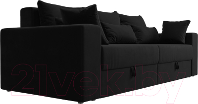 Диван Лига Диванов Майами 128 (микровельвет черный)