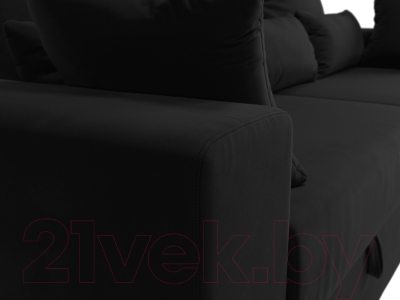 Диван Лига Диванов Майами 128 (микровельвет черный)