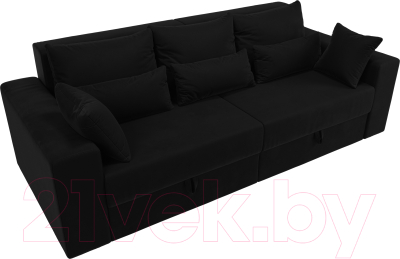 Диван Лига Диванов Майами 128 (микровельвет черный)