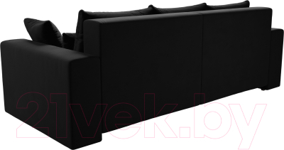 Диван Лига Диванов Майами 128 (микровельвет черный)