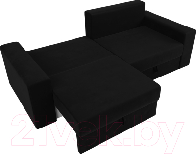 Диван Лига Диванов Майами 128 (микровельвет черный)