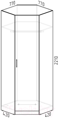 Шкаф Интермебель Марсель / МР-11-B2 (графит софт)