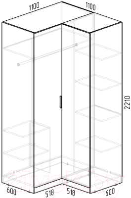 Шкаф Интермебель Марсель / МР-12-B2 (графит софт)
