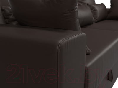 Диван Лига Диванов Майами 128 (экокожа коричневый)