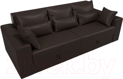 Диван Лига Диванов Майами 128 (экокожа коричневый)