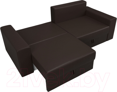 Диван Лига Диванов Майами 128 (экокожа коричневый)
