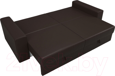 Диван Лига Диванов Майами 128 (экокожа коричневый)