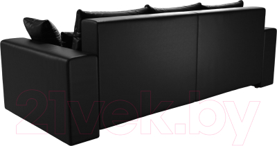 Диван Лига Диванов Майами 128 (экокожа черный)