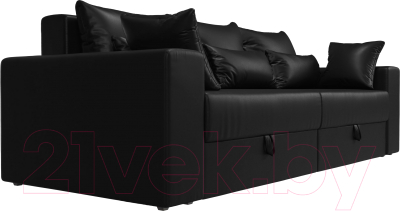 Диван Лига Диванов Майами 128 (экокожа черный)