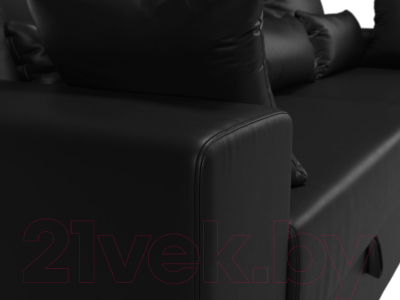 Диван Лига Диванов Майами 128 (экокожа черный)