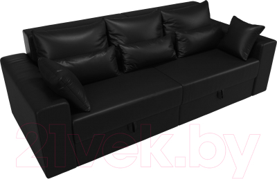Диван Лига Диванов Майами 128 (экокожа черный)