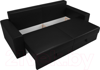 Диван Лига Диванов Майами 128 (экокожа черный)