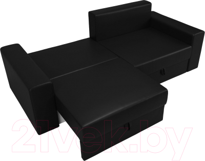 Диван Лига Диванов Майами 128 (экокожа черный)