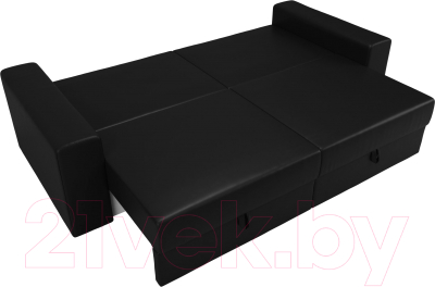 Диван Лига Диванов Майами 128 (экокожа черный)