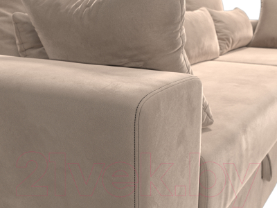 Диван угловой Лига Диванов Майами 15 правый (велюр бежевый)