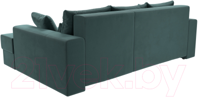 Диван угловой Лига Диванов Майами 15 правый (велюр бирюза)