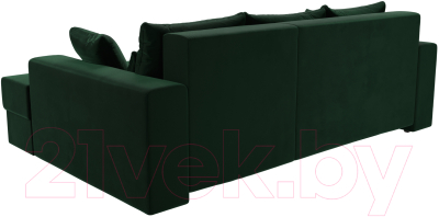Диван угловой Лига Диванов Майами 15 правый (велюр зеленый)