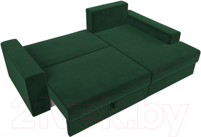 Диван угловой Лига Диванов Майами 15 правый (велюр зеленый)