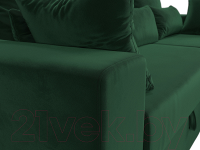 Диван угловой Лига Диванов Майами 15 правый (велюр зеленый)