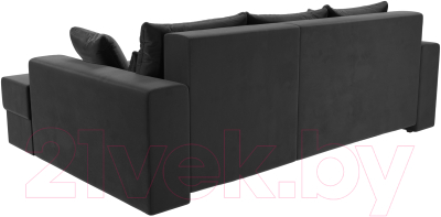 Диван угловой Лига Диванов Майами 15 правый (велюр серый)