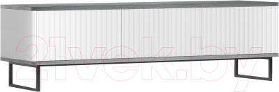 Тумба Shtabe Royal 5031 эко (белый/металл бруклин/черный) - фото