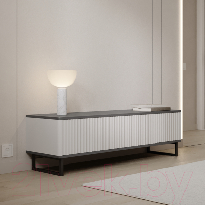 Тумба Shtabe Royal 5031 эко (белый/металл бруклин/черный)