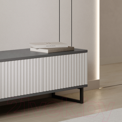 Тумба Shtabe Royal 5031 эко (белый/металл бруклин/черный)