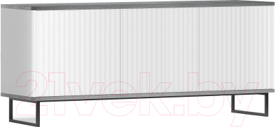 Тумба Shtabe Royal ТВ 5041 эко (белый/металл бруклин/черный) - фото