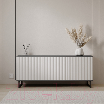 Тумба Shtabe Royal ТВ 5041 эко (белый/металл бруклин/черный)