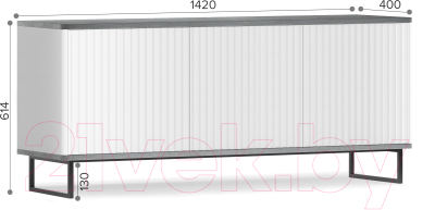 Тумба Shtabe Royal ТВ 5041 эко (белый/металл бруклин/черный)