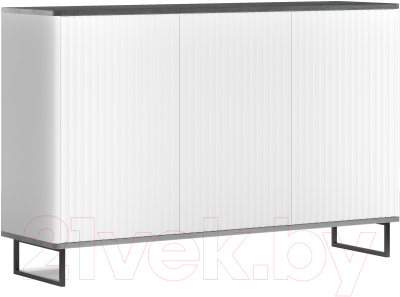 Тумба Shtabe Royal 5051 эко (белый/металл бруклин/черный) - фото