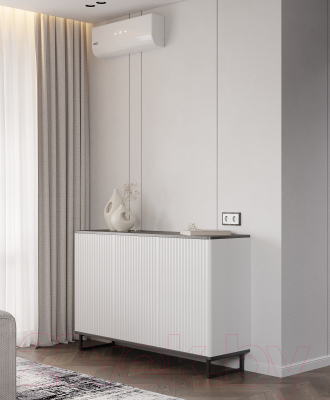 Тумба Shtabe Royal 5051 эко (белый/металл бруклин/черный)