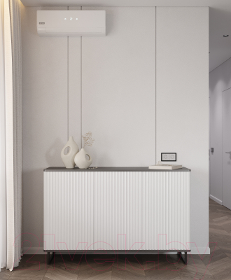 Тумба Shtabe Royal 5051 эко (белый/металл бруклин/черный)