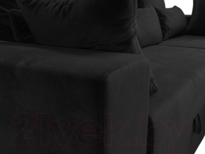 Диван угловой Лига Диванов Майами 15 правый (велюр черный)
