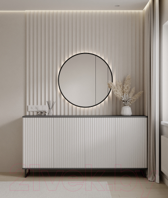 Тумба Shtabe Royal 5057 эко (белый/металл бруклин/черный)