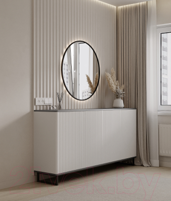 Тумба Shtabe Royal 5057 эко (белый/металл бруклин/черный)