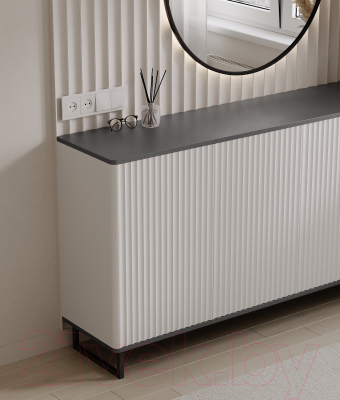 Тумба Shtabe Royal 5057 эко (белый/металл бруклин/черный)