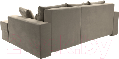 Диван угловой Лига Диванов Майами 15 правый (микровельвет бежевый)