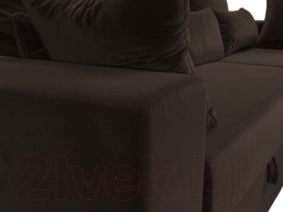 Диван угловой Лига Диванов Майами 15 правый (микровельвет коричневый)