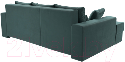 Диван угловой Лига Диванов Майами 15 левый (велюр бирюза)
