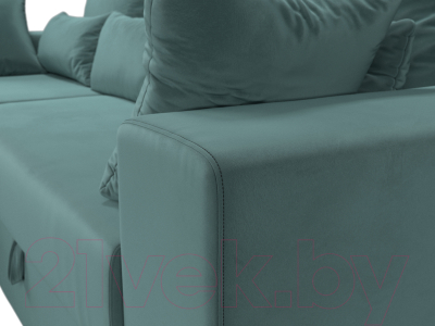 Диван угловой Лига Диванов Майами 15 левый (велюр бирюза)