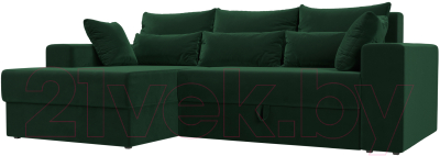 Диван угловой Лига Диванов Майами 15 левый (велюр зеленый) - фото