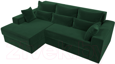 Диван угловой Лига Диванов Майами 15 левый (велюр зеленый)